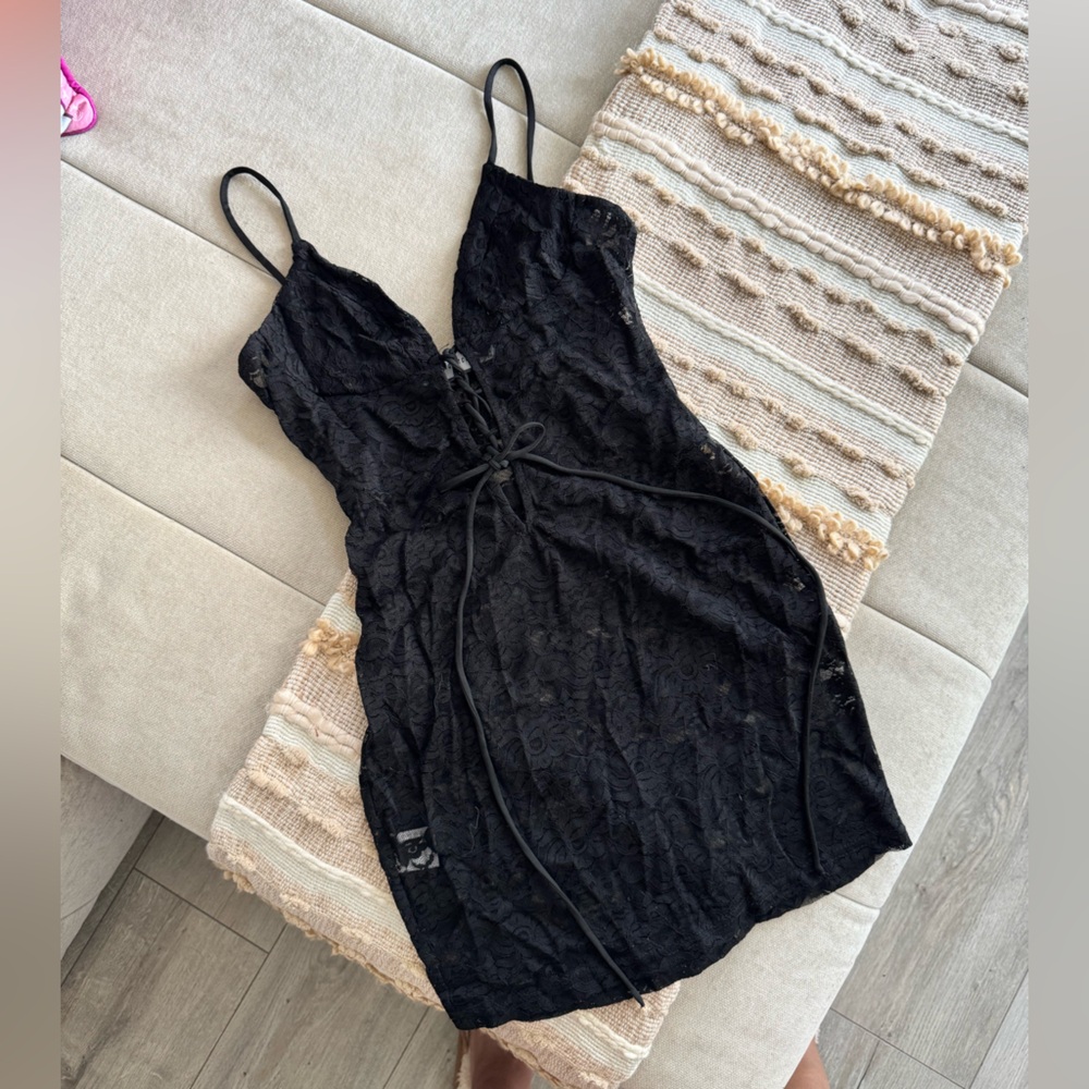 That’s So Fetch Black Lace Mini Dress